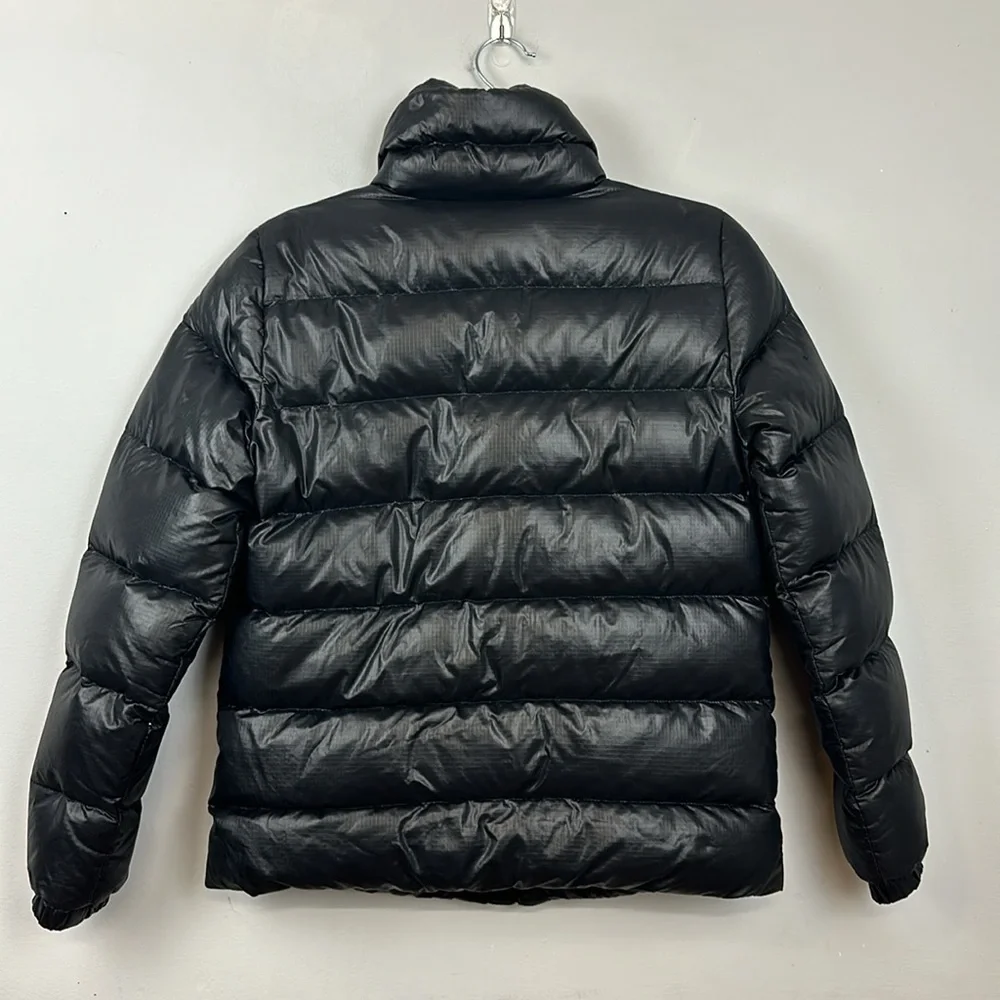 J. Crew Women's Shiny Black Down Filled Puffer Jacket. Style #B1186 Sz S